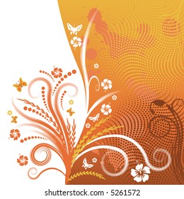 beautiful abstract vector floral design