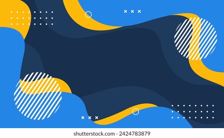 Beautiful abstract vector geometric background with blue and orange wavy shapes, Suitable for Wallpaper, poster design, banners, templates, web, pages, and others