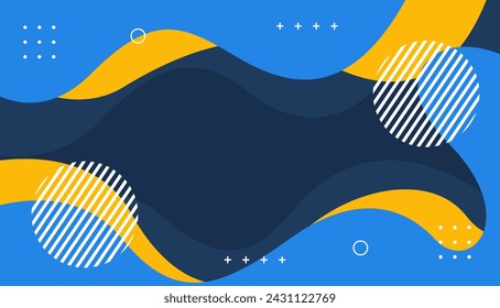 Schöne abstrakte Vektor geometrische Hintergrund mit blau und orange gewellte Formen, Geeignet für Tapeten, Poster-Design, Banner, Vorlagen, Web, Seiten und andere