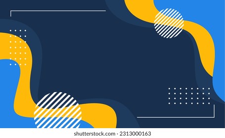 Hermoso fondo de ilustración vectorial abstracto, fondo de fondo de fondo de fondo de borde azul con formas geométricas