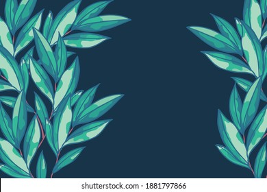 Beautiful abstract vector leaves and woods illustration