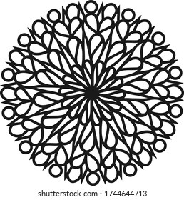 Beautiful abstract vector mandala. Adult antistress coloring page. Detailed and interesting image.
