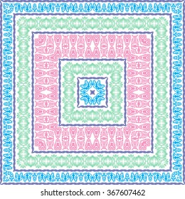 Beautiful abstract vector ornamental square design can be used as interior pattern or clothes pattern.