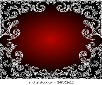 Beautiful abstract vector red frame