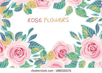 Beautiful abstract vector rose flower peony flower