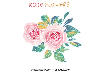 Beautiful abstract vector rose flower peony flower