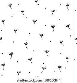 Beautiful abstract  vector seamless floral Swallen Finger grass pattern