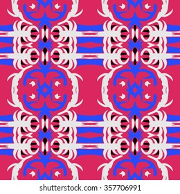 Beautiful abstract vector seamless ornamental design  can be used as interior pattern or clothes pattern. Circle, squares and lines. 

