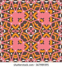 Beautiful abstract vector seamless ornamental design can be used as interior pattern or clothes pattern.