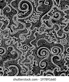 Beautiful abstract vector seamless pattern with curling lines. You can use any color of background