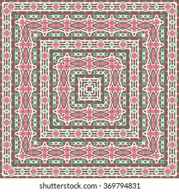 Beautiful abstract vector square ornamental design  can be used as interior pattern or clothes pattern.