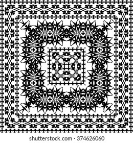 Beautiful abstract vector square ornamental design can be used as interior pattern or clothes pattern.