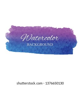 beautiful abstract violet and blue watercolor art hand paint on white background,brush textures for logo.There is a place for text.Perfect stroke design for headline.luxury boutique Illustrations.