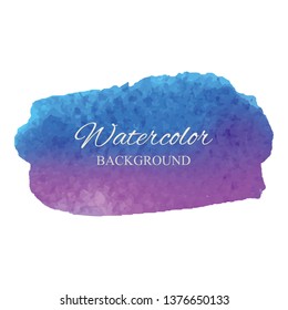 beautiful abstract violet and blue watercolor art hand paint on white background,brush textures for logo.There is a place for text.Perfect stroke design for headline.luxury boutique Illustrations.