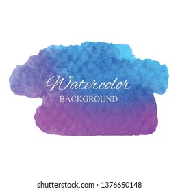 beautiful abstract violet and blue watercolor art hand paint on white background,brush textures for logo.There is a place for text.Perfect stroke design for headline.luxury boutique Illustrations.