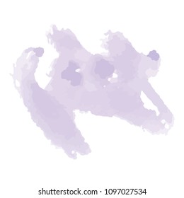 beautiful abstract violet watercolor art hand paint on white background,brush textures for logo.There is a place for text.Perfect stroke design for headline.luxury boutique Illustrations.