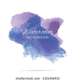 beautiful abstract violet watercolor art hand paint on white background,brush textures for logo.There is a place for text.Perfect stroke design for headline.luxury boutique Illustrations.
