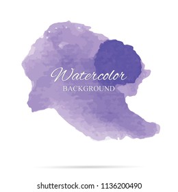 beautiful abstract violet watercolor art hand paint on white background,brush textures for logo.There is a place for text.Perfect stroke design for headline.luxury boutique Illustrations.