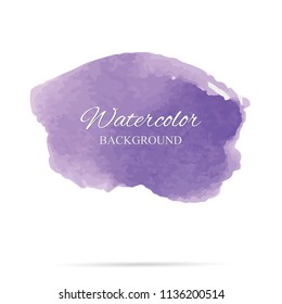 beautiful abstract violet watercolor art hand paint on white background,brush textures for logo.There is a place for text.Perfect stroke design for headline.luxury boutique Illustrations.