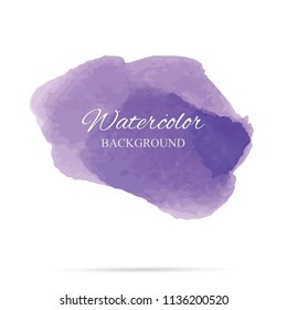 beautiful abstract violet watercolor art hand paint on white background,brush textures for logo.There is a place for text.Perfect stroke design for headline.luxury boutique Illustrations.