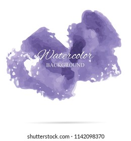 beautiful abstract violet watercolor art hand paint on white background,brush textures for logo.There is a place for text.Perfect stroke design for headline.luxury boutique Illustrations.