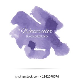 beautiful abstract violet watercolor art hand paint on white background,brush textures for logo.There is a place for text.Perfect stroke design for headline.luxury boutique Illustrations.