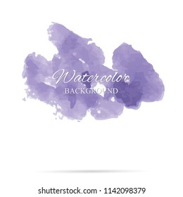 beautiful abstract violet watercolor art hand paint on white background,brush textures for logo.There is a place for text.Perfect stroke design for headline.luxury boutique Illustrations.