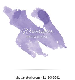 beautiful abstract violet watercolor art hand paint on white background,brush textures for logo.There is a place for text.Perfect stroke design for headline.luxury boutique Illustrations.