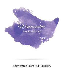 beautiful abstract violet watercolor art hand paint on white background,brush textures for logo.There is a place for text.Perfect stroke design for headline.luxury boutique Illustrations.