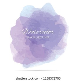 beautiful abstract violet watercolor art hand paint on white background,brush textures for logo.There is a place for text.Perfect stroke design for headline.luxury boutique Illustrations.