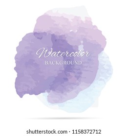 beautiful abstract violet watercolor art hand paint on white background,brush textures for logo.There is a place for text.Perfect stroke design for headline.luxury boutique Illustrations.