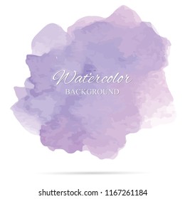 Beautiful abstract violet watercolor art hand paint on white background, brush textures for logo. There is a place for text. Perfect stroke design for headline. Luxury boutique Illustrations.