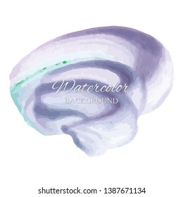 beautiful abstract violet watercolor art hand paint on white background,brush textures for logo.There is a place for text.Perfect stroke design for headline.luxury boutique Illustrations.