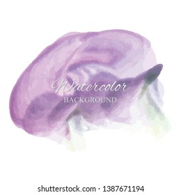 beautiful abstract violet watercolor art hand paint on white background,brush textures for logo.There is a place for text.Perfect stroke design for headline.luxury boutique Illustrations.