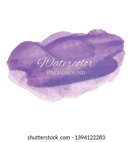 beautiful abstract violet watercolor art hand paint on white background,brush textures for logo.There is a place for text.Perfect stroke design for headline.luxury boutique Illustrations.