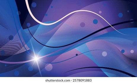 Beautiful abstract wallpaper in blue purple tones. A beautiful illustration for interior decoration, corporate designs, blogs, postcards, posters and your other projects. Vector. 
