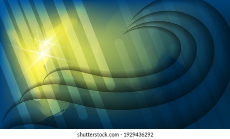 beautiful abstract wallpaper. overlapping translucent shapes, diagonal stripes of different sizes, glow and glare in a yellow azure space. vector 