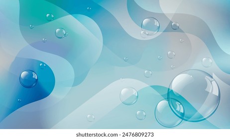 Beautiful abstract wallpaper with transparent bubbles. An excellent background for designing posters, presentations, outdoor advertising and your other projects. Vector.
