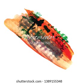 beautiful abstract watercolor art hand paint on white background,brush textures for logo.There is a place for text.Perfect stroke design for headline.luxury boutique Illustrations.