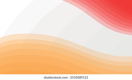 Beautiful abstract wave background with orange, red, white, and grey color.