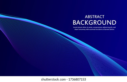 Hermoso fondo de tecnología de onda abstracta con efecto digital de luz azul concepto corporativo. Fondo abstracto brillante con ondas dinámicas. Ilustración vectorial para el diseño de sitios web