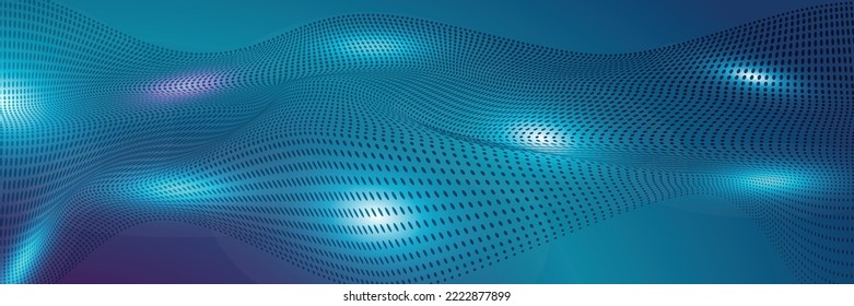 beautiful abstract wave technology background with blue light digital effect company concept, you can use this background for your content like video, streaming, promotion, game, advertisement, 