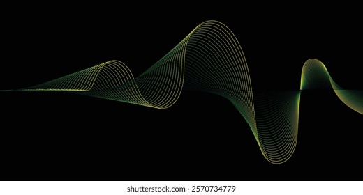 beautiful abstract wave technology background with yellow light digital effect corporate concept. glowing abstract digital wave particles.eps10