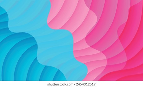 Beautiful abstract wavy striped wallpaper. An excellent background for designing pages on social networks, posters, presentations, outdoor advertising and your other projects. Vector.