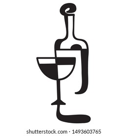 Beautiful abstract wine. Vector illustration