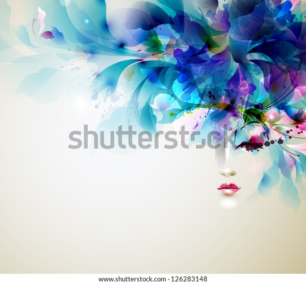 Beautiful Abstract Women Abstract Design Elements Stock Vector (Royalty Free) 126283148