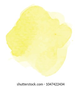 beautiful abstract yellow watercolor art hand paint on white background,brush textures for logo.There is a place for text.Perfect stroke design for headline.luxury boutique Illustrations.