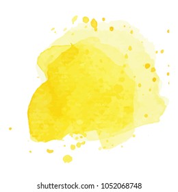 beautiful abstract yellow watercolor art hand paint on white background,brush textures for logo.There is a place for text.Perfect stroke design for headline.luxury boutique Illustrations.