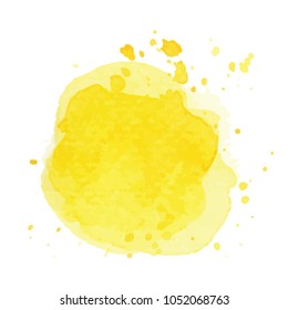 beautiful abstract yellow watercolor art hand paint on white background,brush textures for logo.There is a place for text.Perfect stroke design for headline.luxury boutique Illustrations.