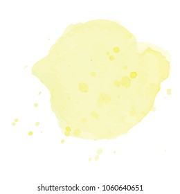 beautiful abstract yellow watercolor art hand paint on white background,brush textures for logo.There is a place for text.Perfect stroke design for headline.luxury boutique Illustrations.